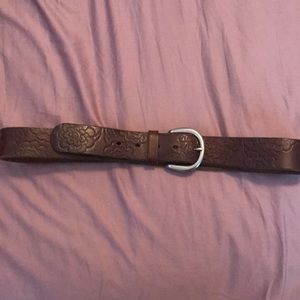 Fossil embossed leather belt